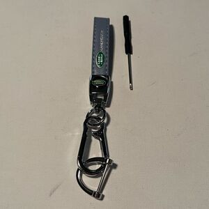 Land Rover Key Fob Keychain in Blue Leather NWT